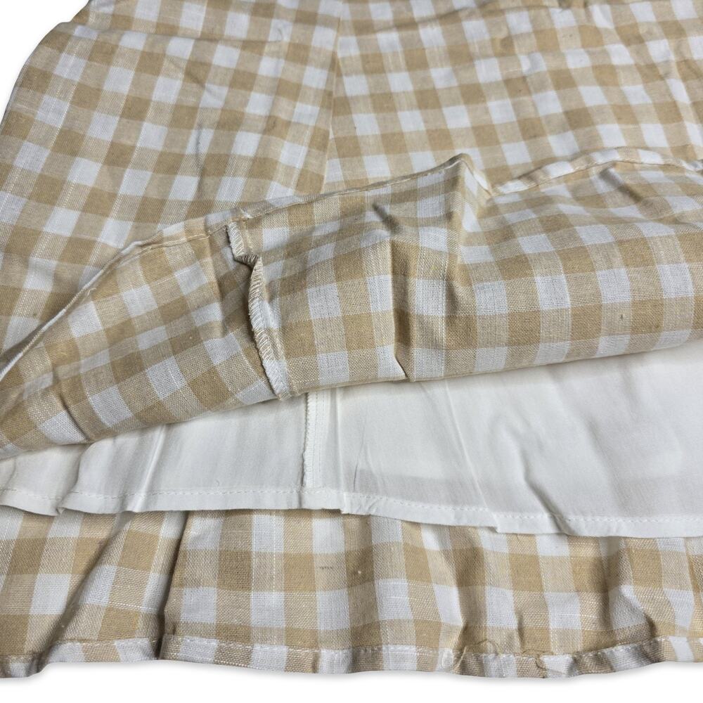Promesa Gingham Mini Dress L Tan White Plaid Bustier Fit Flare Cottagecore NWT - Picture 9 of 15